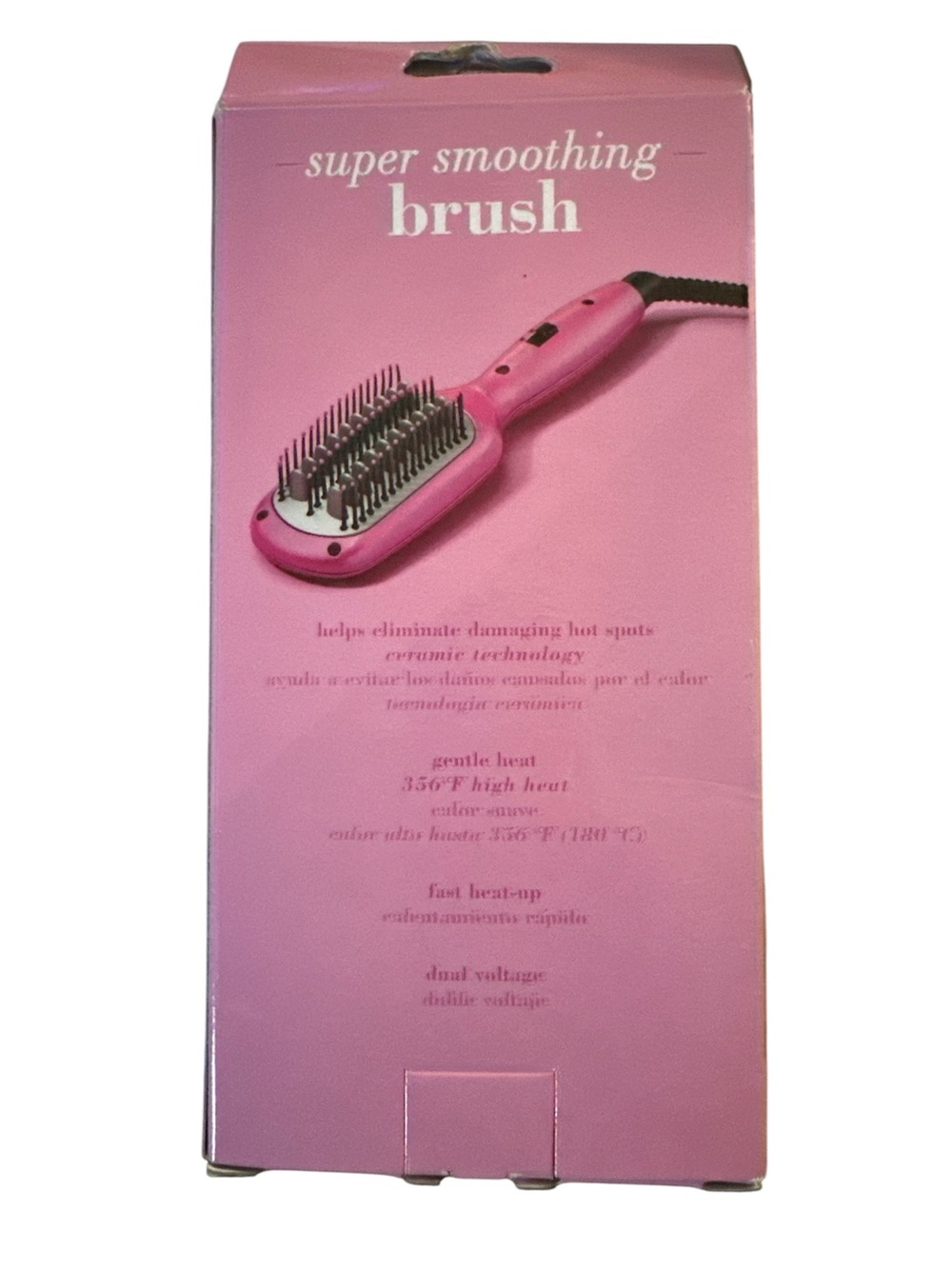 Conair MiniPro Ceramic Hair Straightening Brush, Mini Hot Brush, Pink - Picture 2 of 2